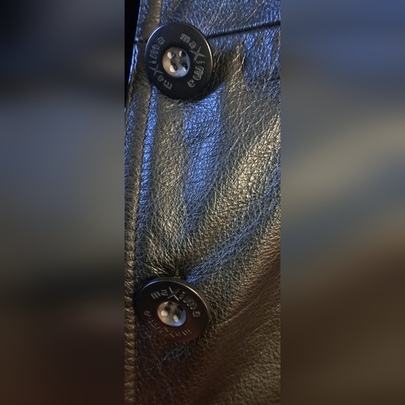 Womens Black Leather Jacket size large - Picture 6 of 8